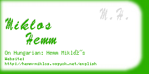 miklos hemm business card